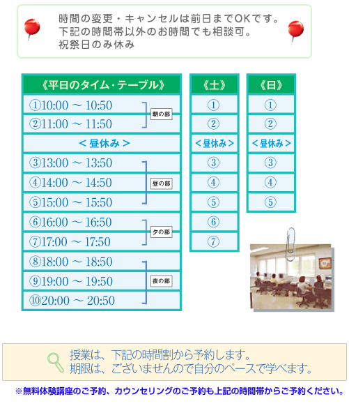 タイムテーブル
